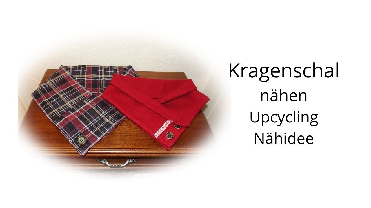 Kragenschal n&auml;hen Upcycling N&auml;hidee aus alter Bluse / Oberhemd , in 10 Minuten gen&auml;ht