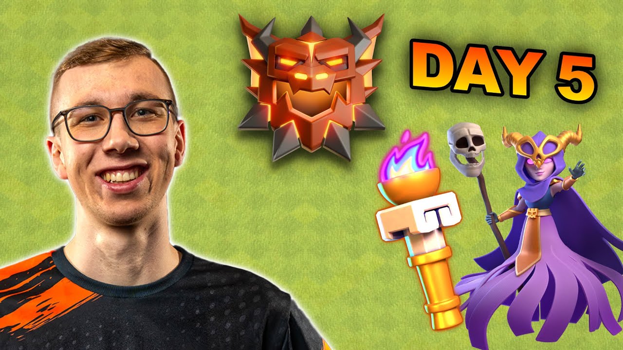Legend Hits with Superwitches + Heroic Torch - Day 5 | Coaching @LucasXGamerCR  afterwards