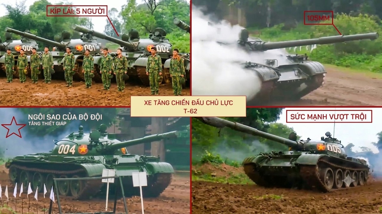 5 anh em trên một chiếc xe tăng - Xe tăng Chiến đấu Chủ lực T-62 QĐND Việt Nam thực hành huấn luyện