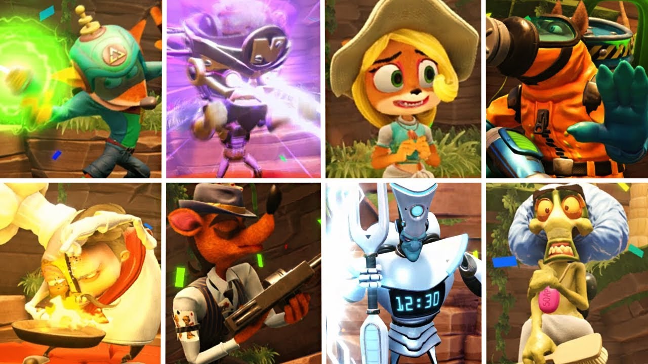 Crash Team Racing Nitro-Fueled - Animations of All Legendary Skins