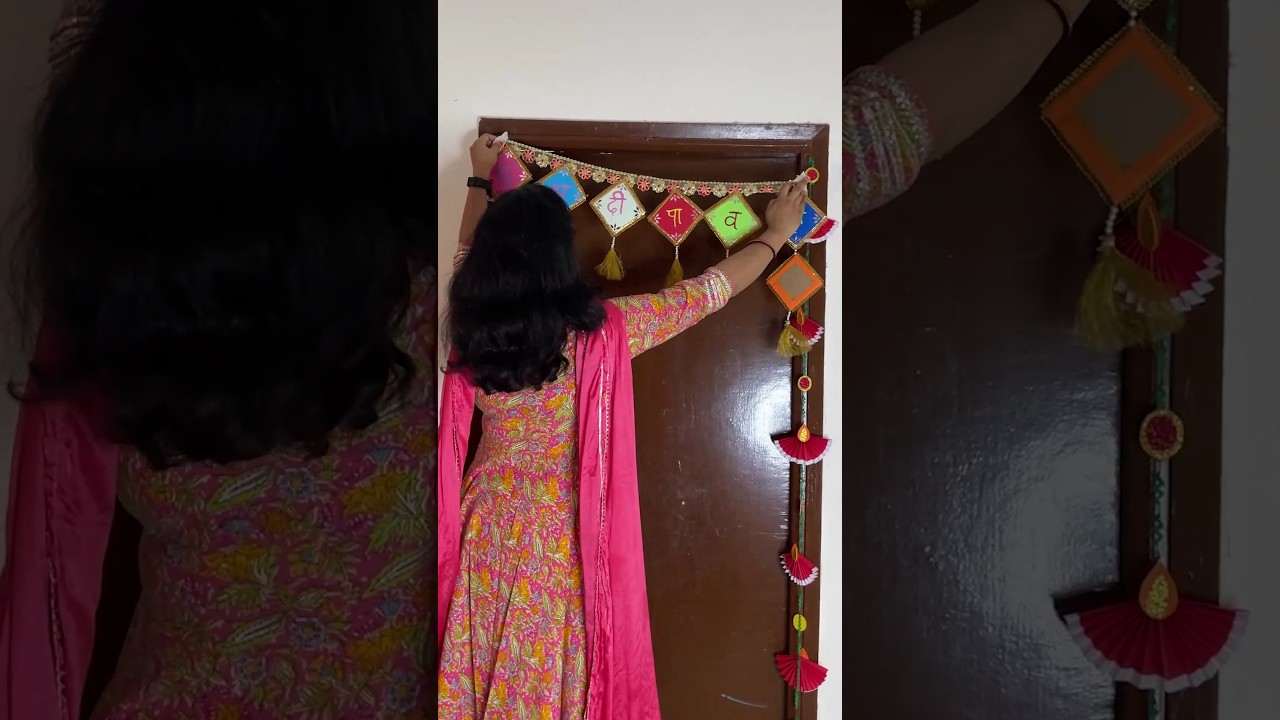 Diwali door decoration 🪔❤️ #sorts #ytshorts #sortvideo #diwalidecoration