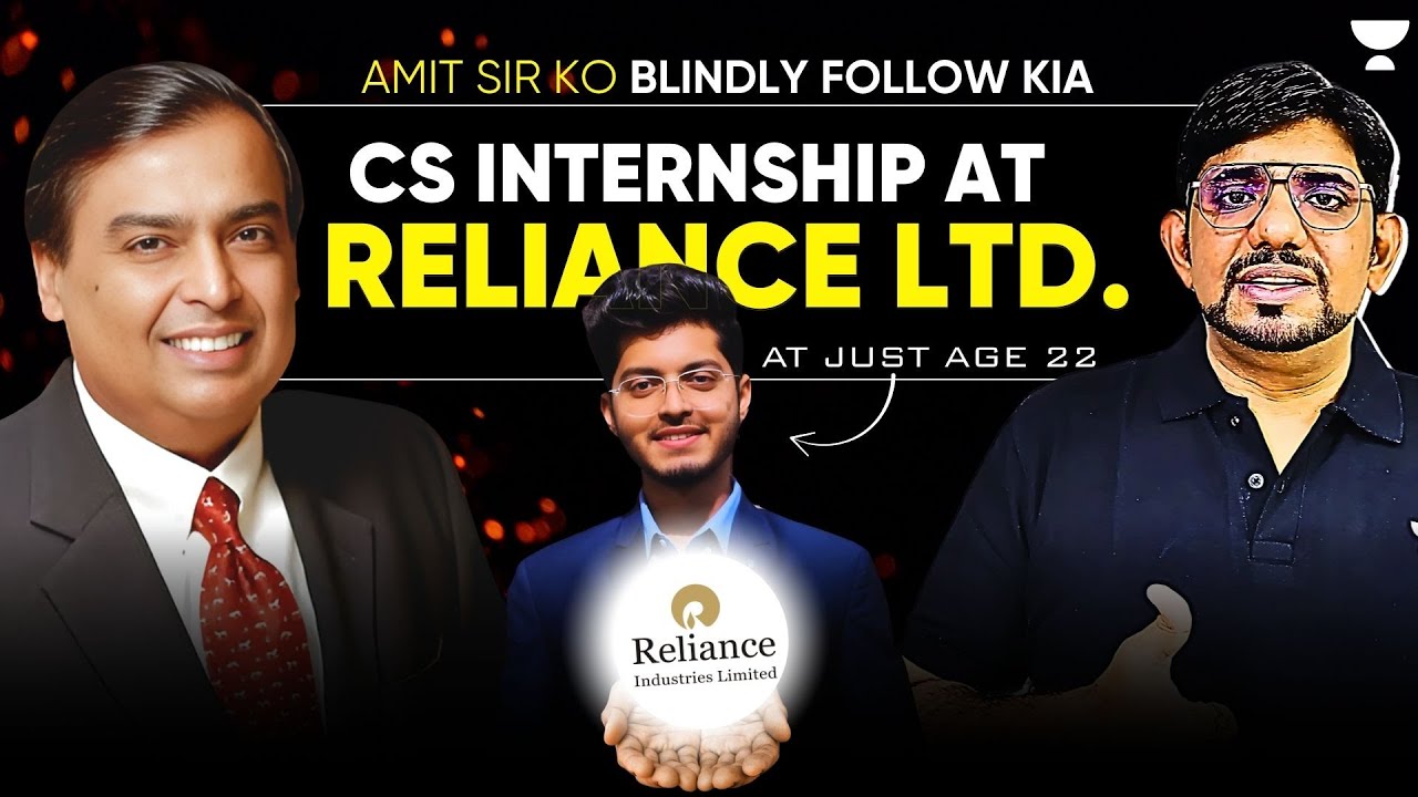 FROM UNACADEMY TO RIL | CS INTERNSHIP IN RELIANCE LTD. | MUST KNOW HACKS TO CLEAR INTERVIEWS