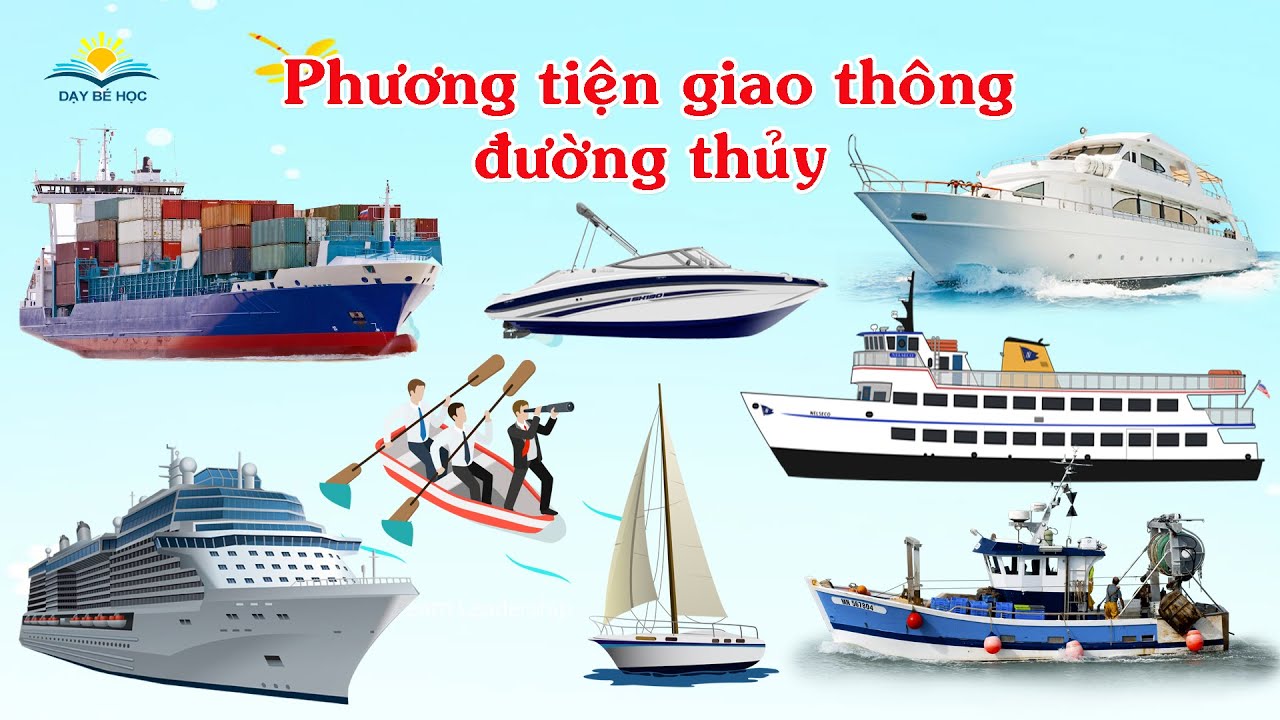 Bé Học Tên Các PHƯƠNG TIỆN GIAO THÔNG ĐƯỜNG THỦY - Bé Tập Nói Thuyền Thúng , Phà, Ca Nô, Du Thuyền