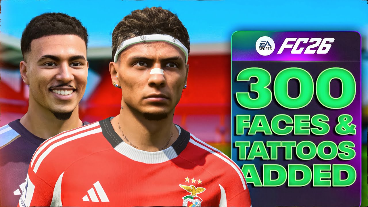 МОД EA FC 26! ДОБАВЛЕНО 300 ЛИЦ И ТАТУИРОВОК, МОД НА НОСКИ И ЛЕНТЫ НА ЛОДЫЖКИ И Т.Д.!