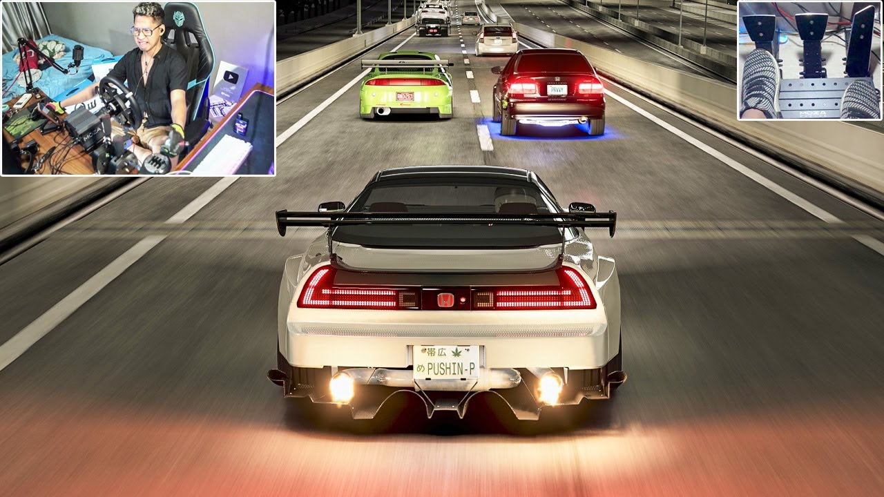 POV HONDA NSX-R VS MITSUBISHI ECLIPSE MIDNIGHT RACE | STEERING WHEEL + PEDAL CAM | ASSETO CORSA