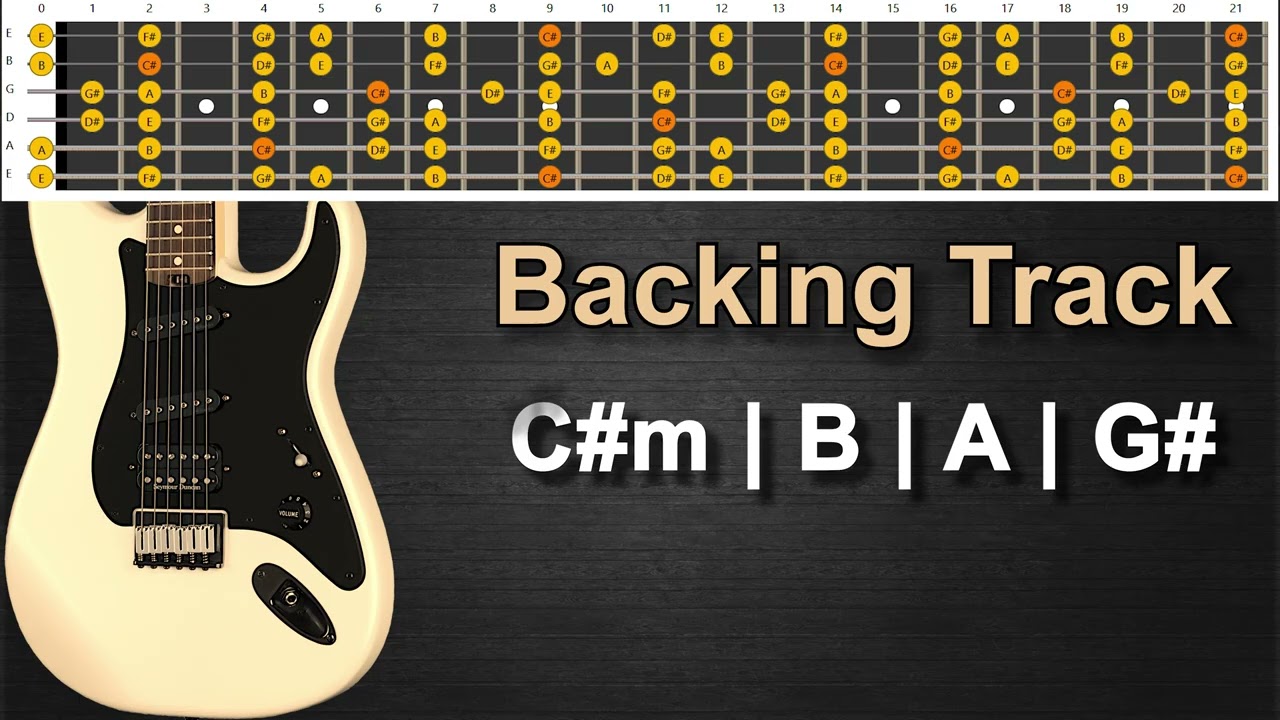 Hard Rock Guitar Backing Track in C# Minor | 126 BPM |