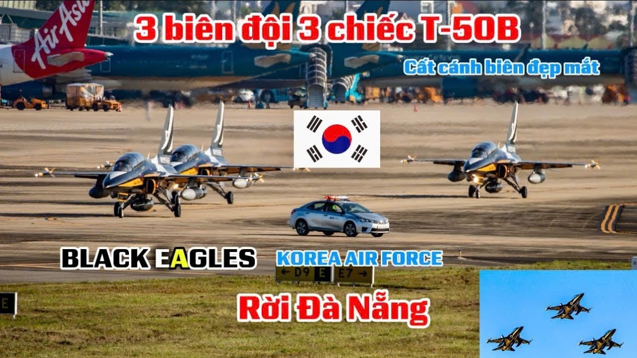 9 Chiếc máy bay T-50B TRỨ DANH của Không quân Hàn Quốc liên tục cất cánh TUYỆT ĐẸP bay đi Saudi Arab