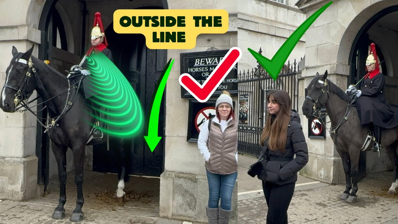 ‼️DON’T BE SO STUPID TO GET Too CLOSE To the HORSE GUARD💂‍♀️FEMALE KINGS GUARD✊