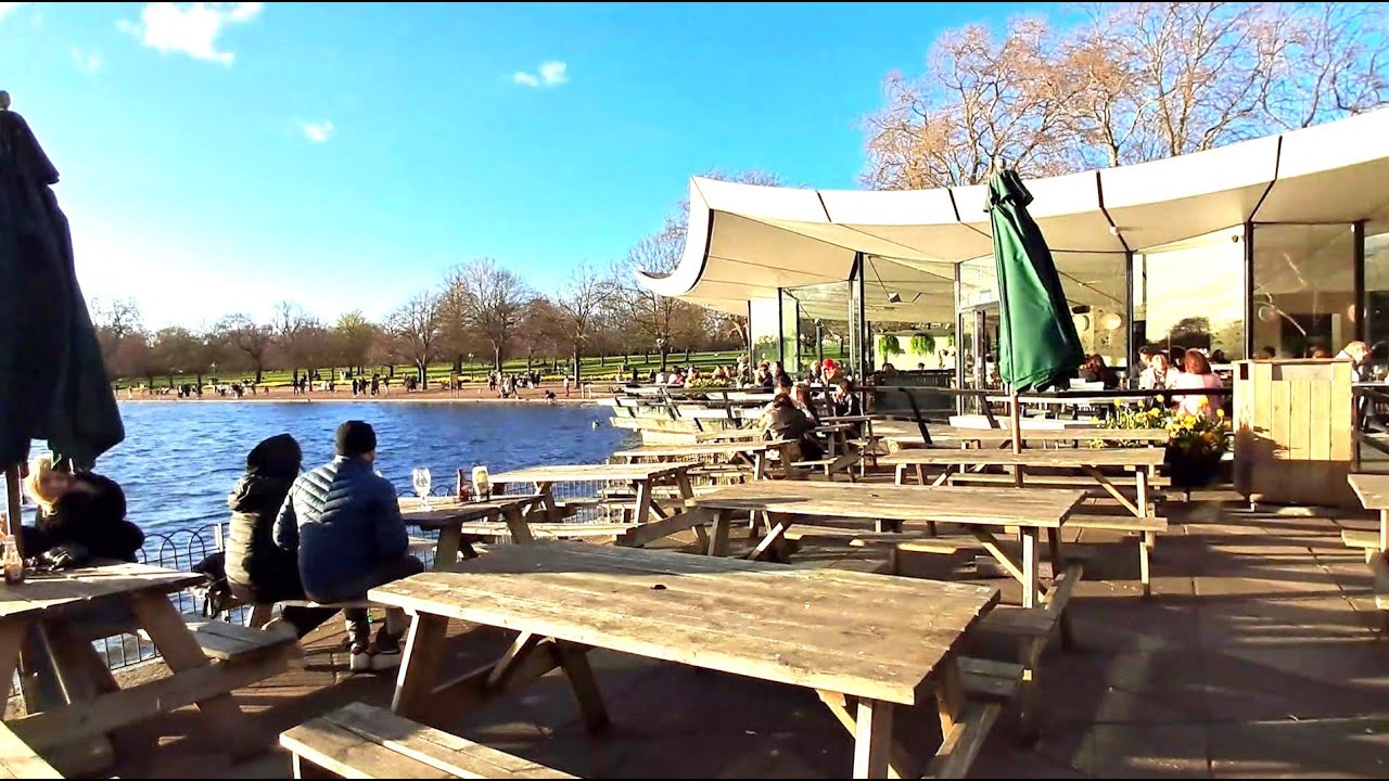LONDON: HYDE PARK SERPENTINE LIDO BRITISH LIFE STYLE WALKING TOUR 4K 2025