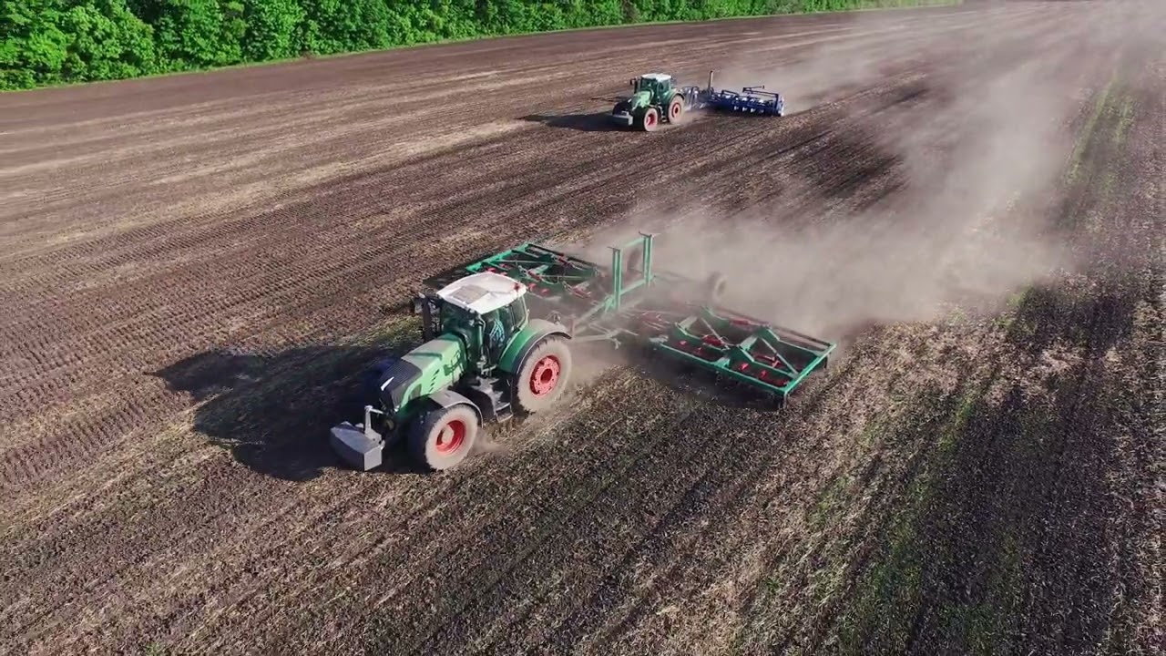 [4K] TRACTORS WORKING | Drone Footage | Relaxing Music | Cinematic Ultra HD Video