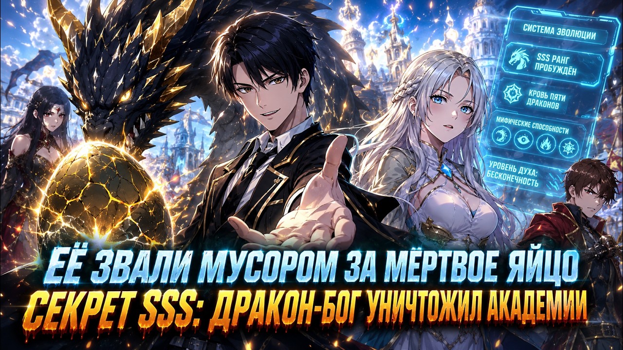 💥 Её звали мусором за мёртвое яйцо | Секрет SSS: дракон-бог уничтожил академии