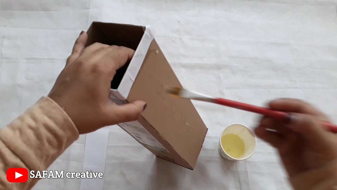 How to make flower vase | cardboard flower vase making tutorial | flower  vase | SAFAM creative