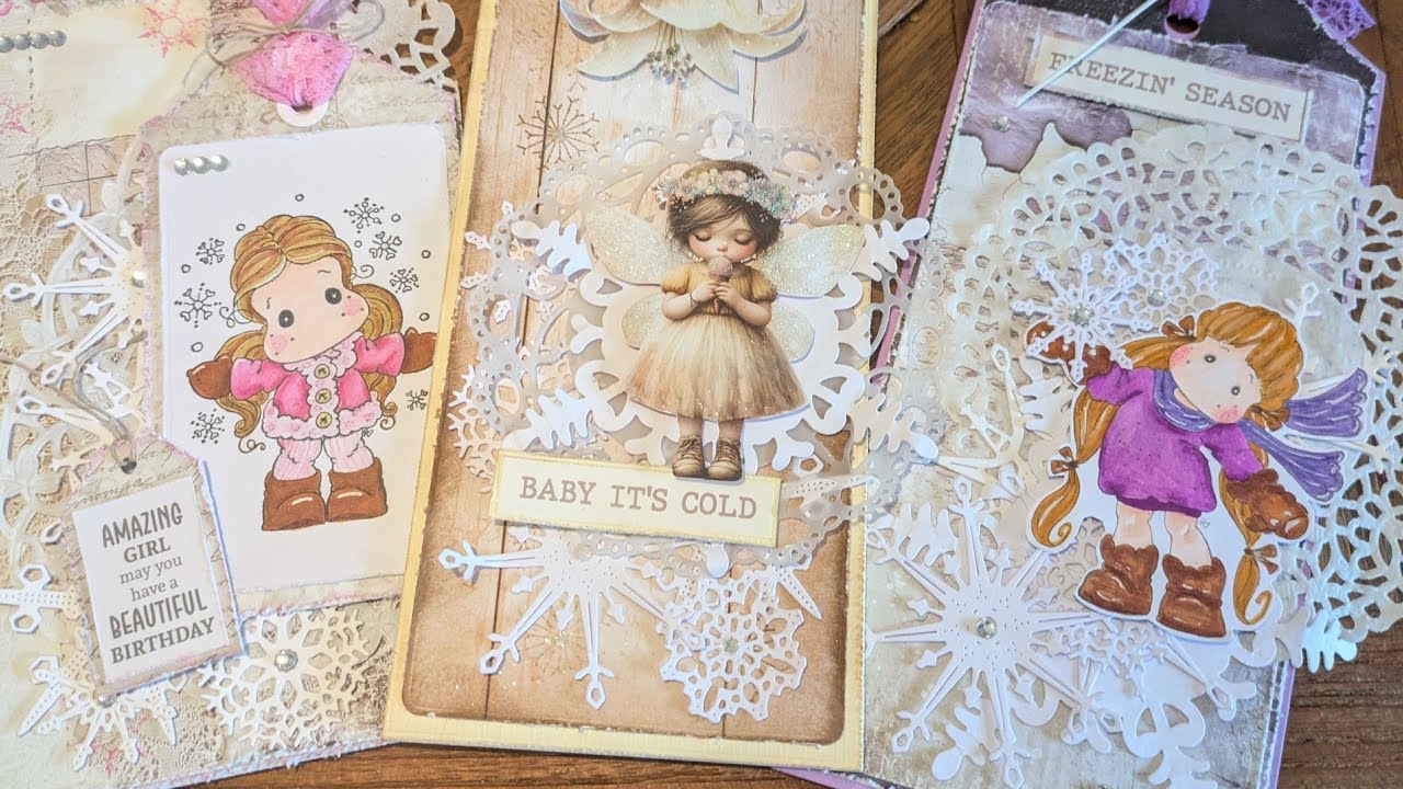 Maremi's Small Art - Spring Stories and Backgrounds - Cheery Lynn Die - Kaart met meisje- Video 179