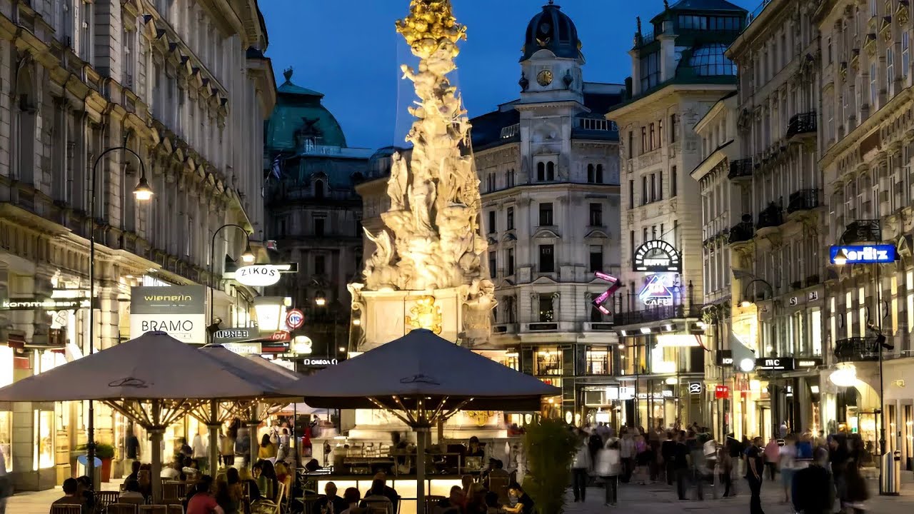 Vienna Walking Tour | Evening Stroll Through Austria's Capital in 4K