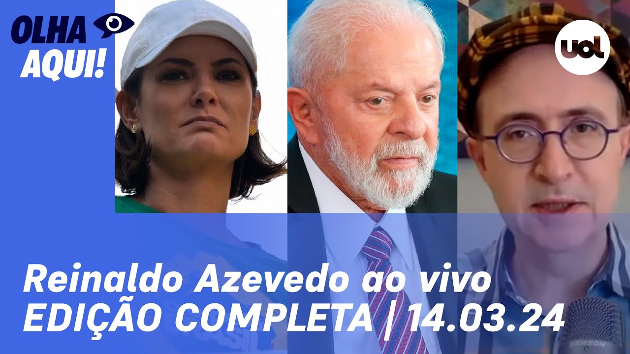 🔴 Reinaldo Azevedo ao vivo: Michelle homenageada, Dirceu ensaia retorno, caso Marielle | OLHA AQUI