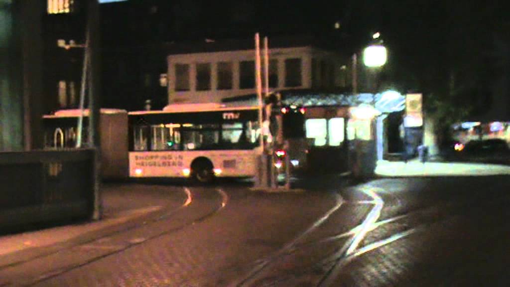 Einrücken am RNV Betriebshof in Heidelberg von Straßenbahn und Bus