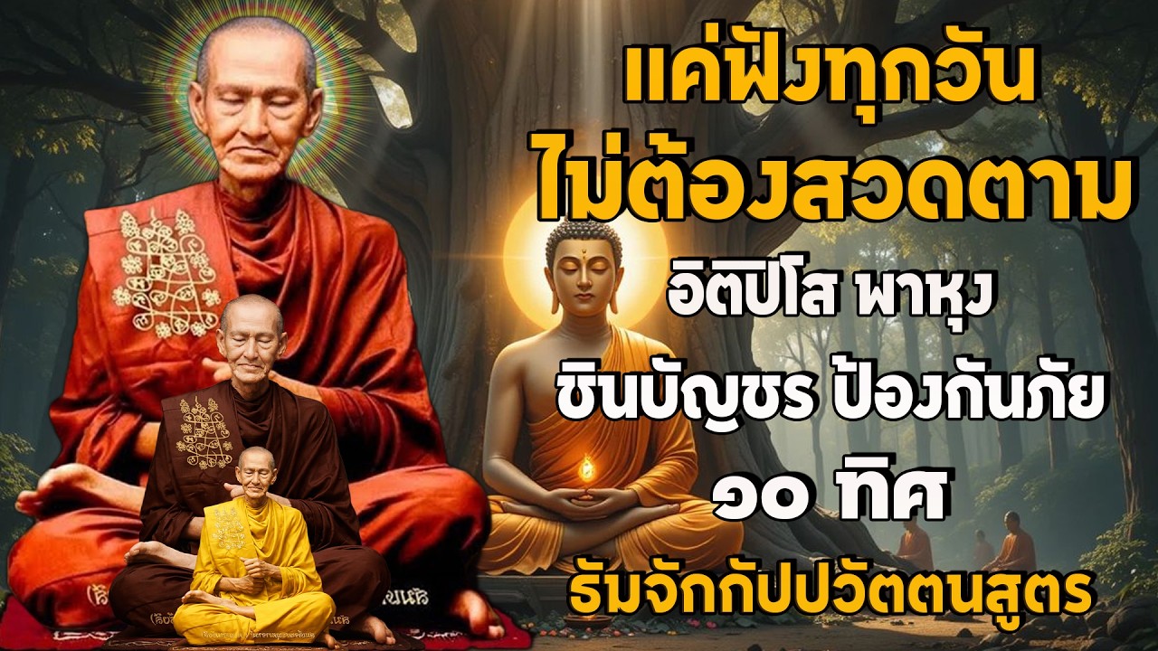 อิติปิโส พาหุง ชินบัญชร ป้องกันภัย ๑๐ ทิศ 🙏 มหาเมตตาใหญ่ ยอดพระกัณฑ์ไตรปิฎก ธัมจักกัปปวัตตนสูตร สาธุ