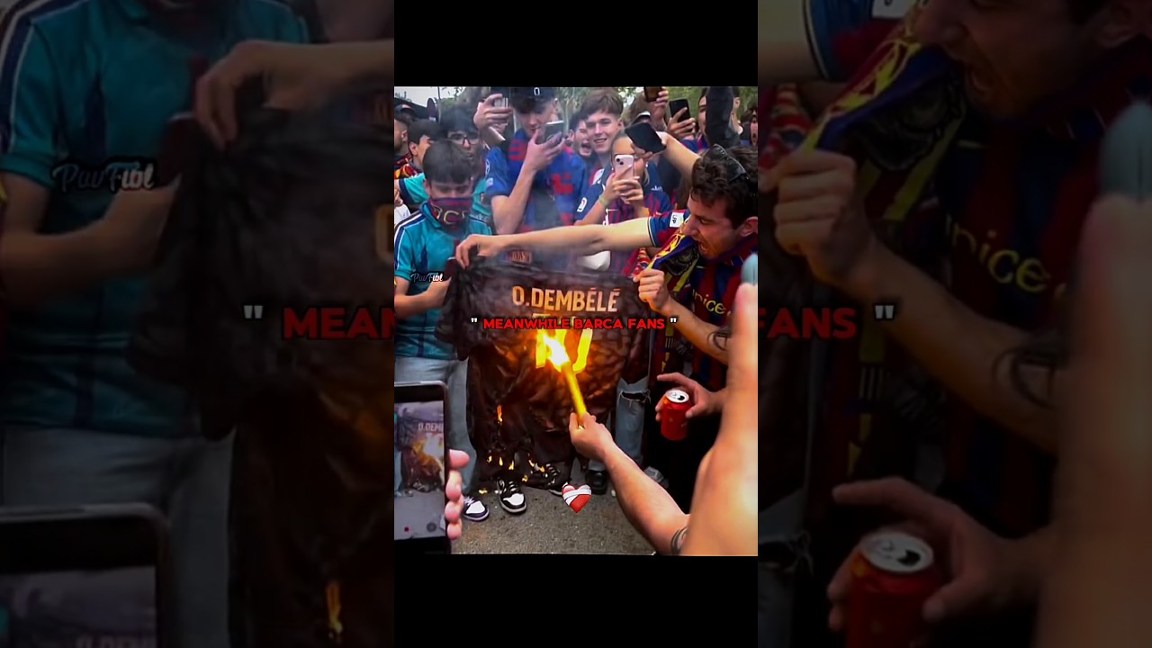 barca fans got crazy. 💀. #barca #dembele #football #soccer #shorts #trending #viralvideo #fyp #edit