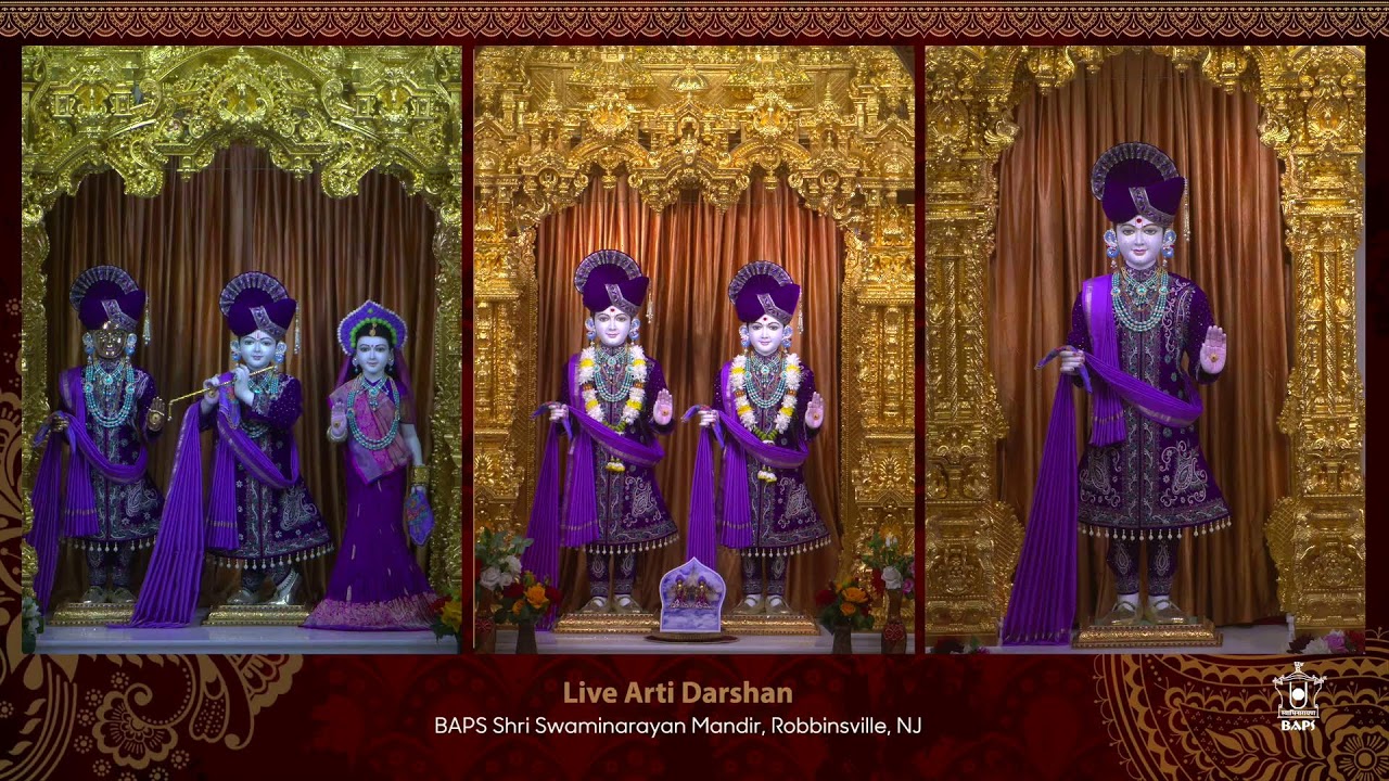 BAPS Shri Swaminarayan Mandir - Robbinsville, NJ - Live Sandhya Arti