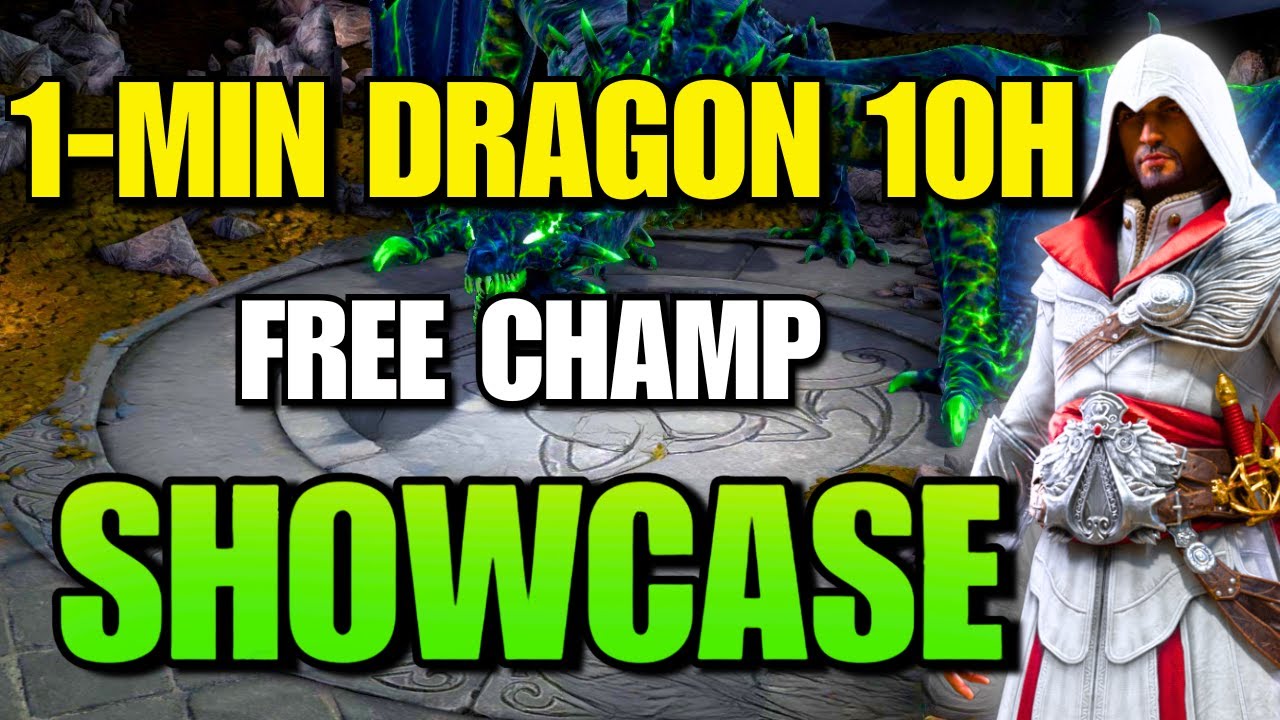 1-Minute Dragon 10 Hard SPEEDRUN Showcase &ndash; FREE Ezio Poison Team + Builds | RAID: Shadow Legends
