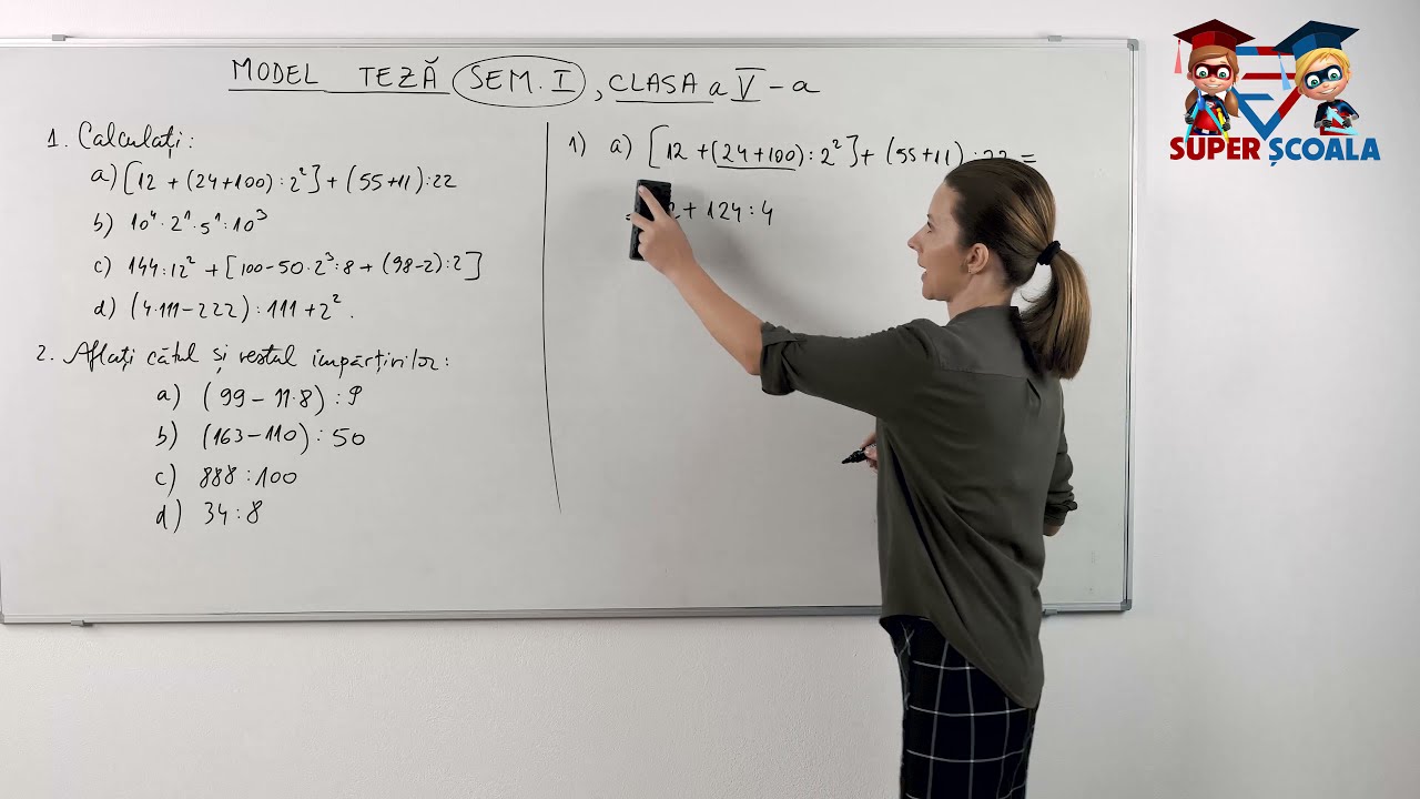 Clasa a V-a - Model teză - Semestrul 1
