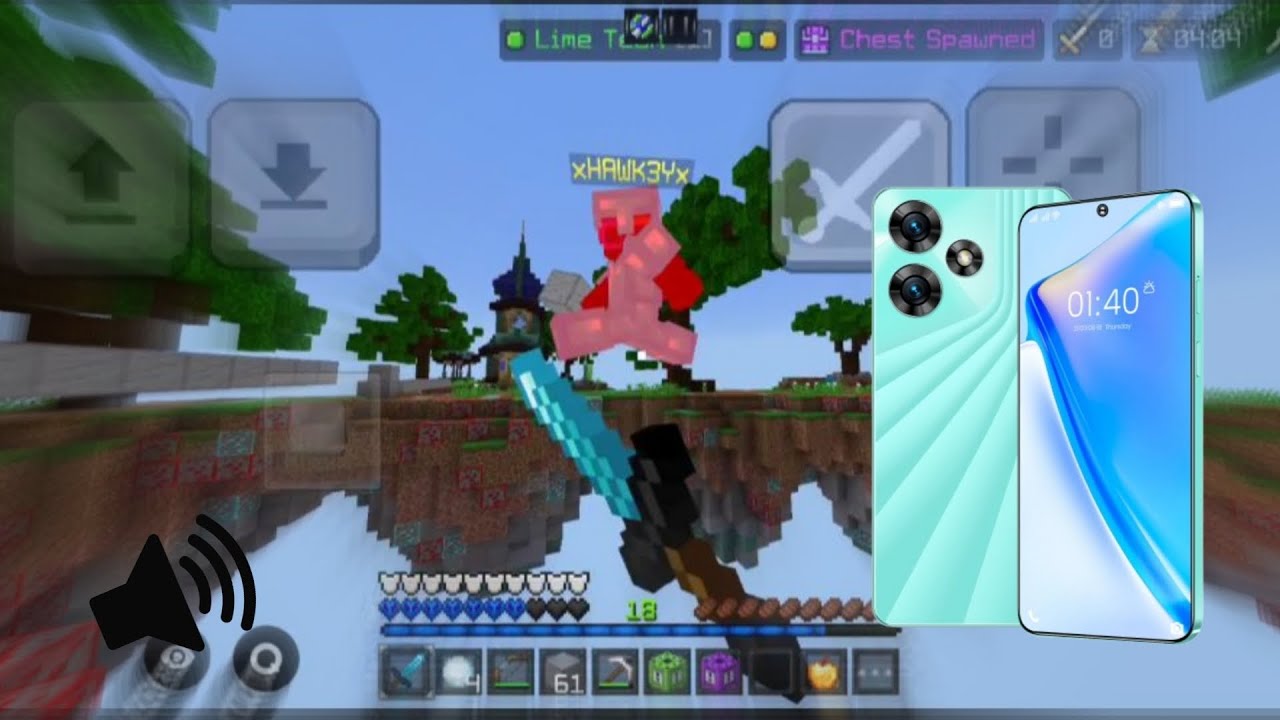 Minecraft Mobile Hive Skywars 1v1s (Raw gameplay)