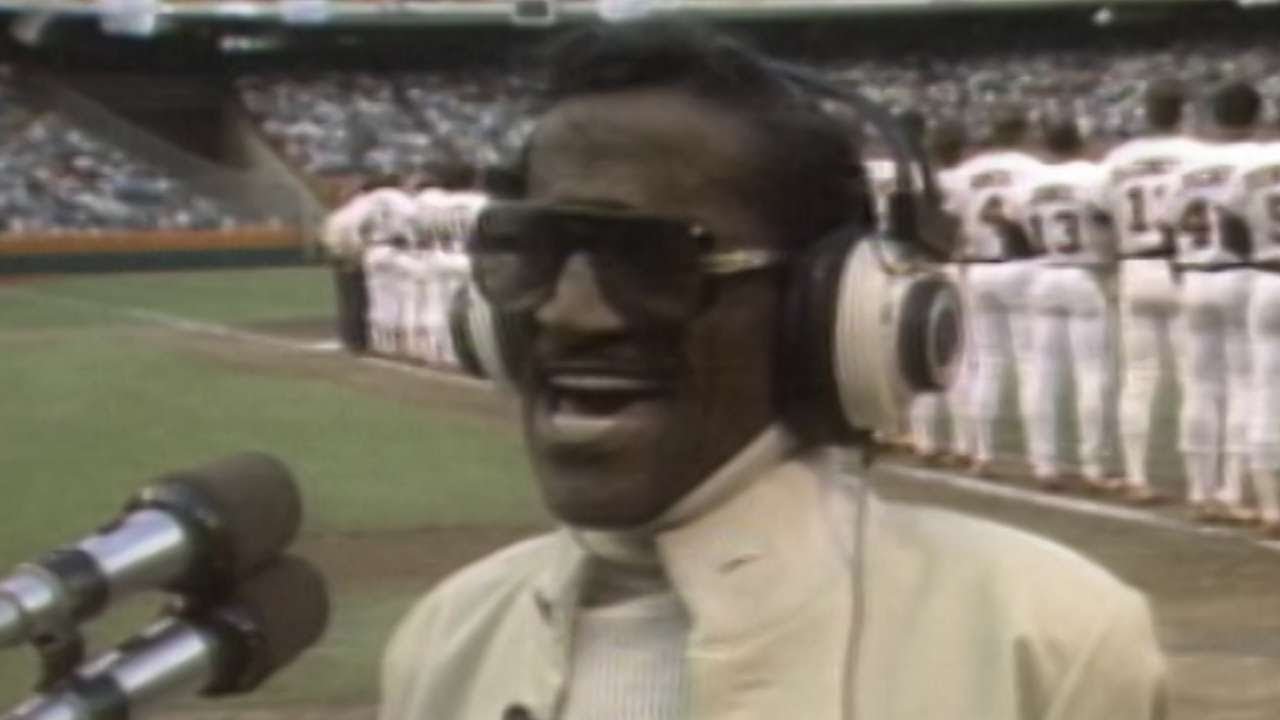 1986 ALCS Gm3: Sammy Davis Jr. sings national anthem