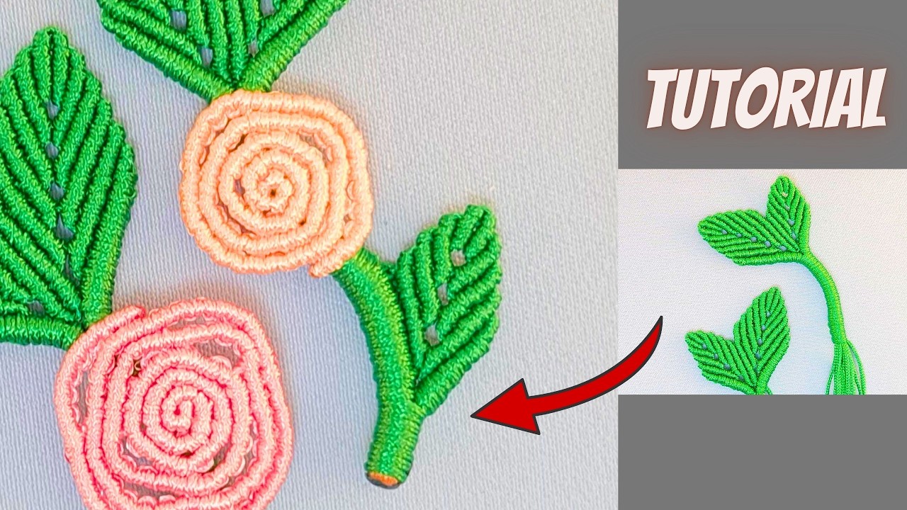 DIY micro macrame rose, Part II (leaves)
