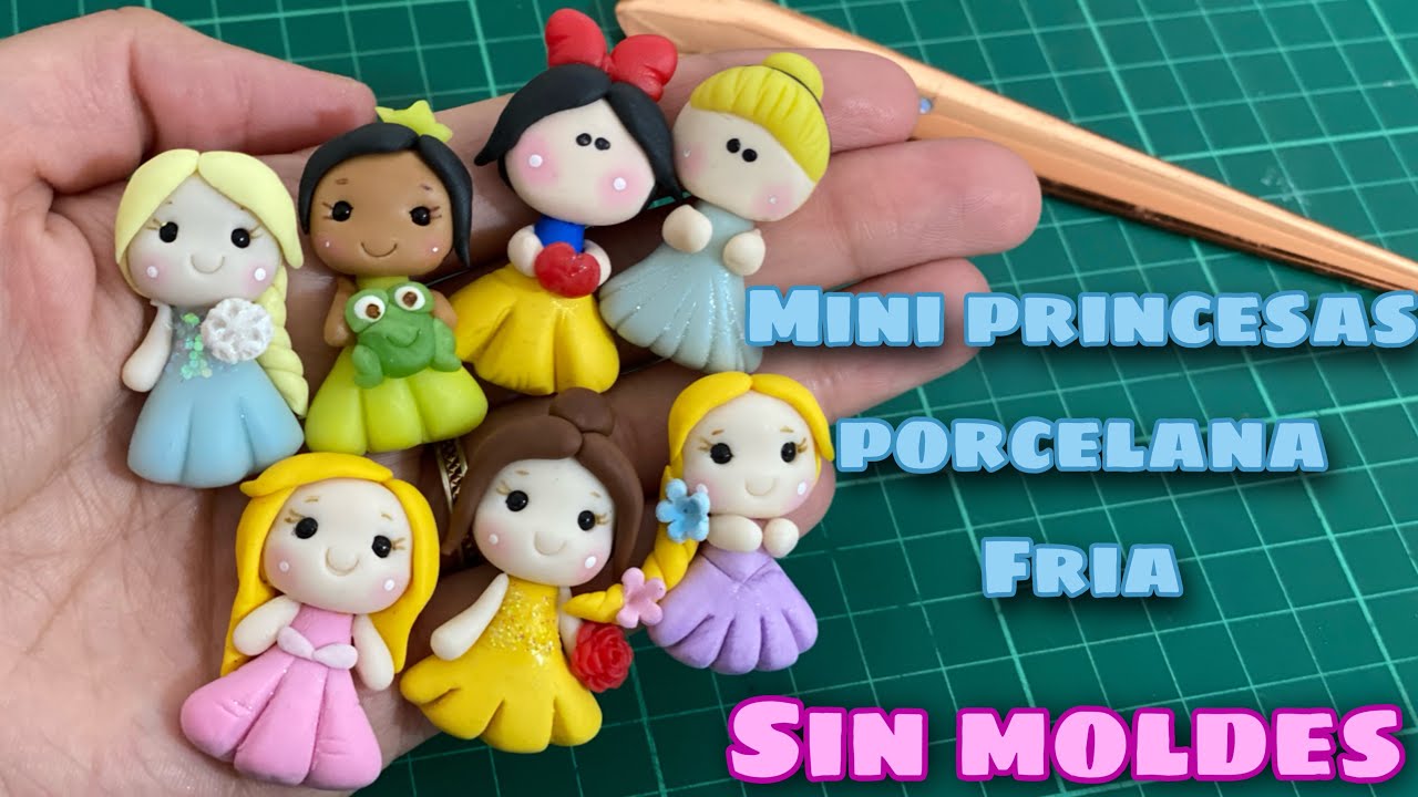 MINI PRINCESAS EN PORCELANA FRIA SIN MOLDE SUPER FACIL IDEAL PRINCIPIANTES