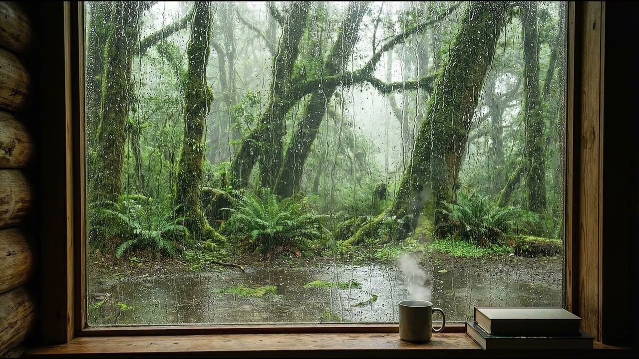 Calm Rain in the Forest Cabin | Stress Relief & Deep Relaxation