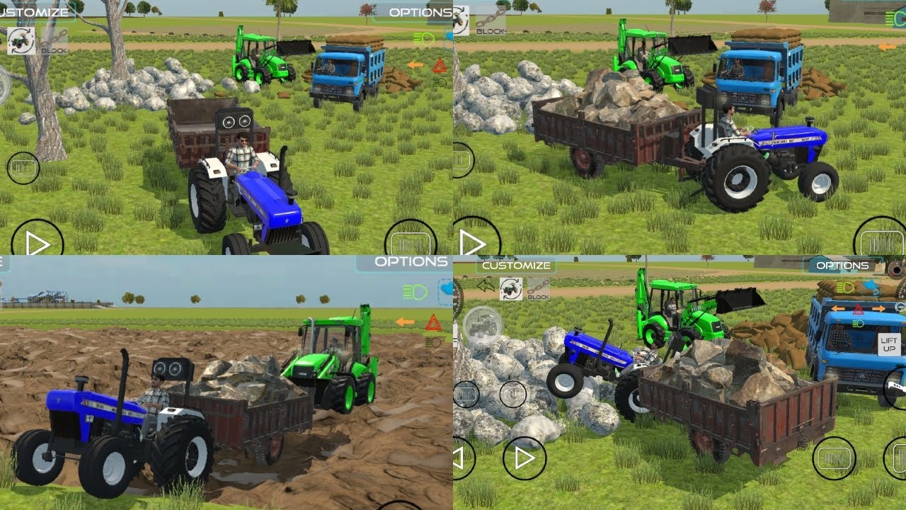 JCB drive uploading 🥰 stone with dumper tractor #indianvehicalsimulator3d  