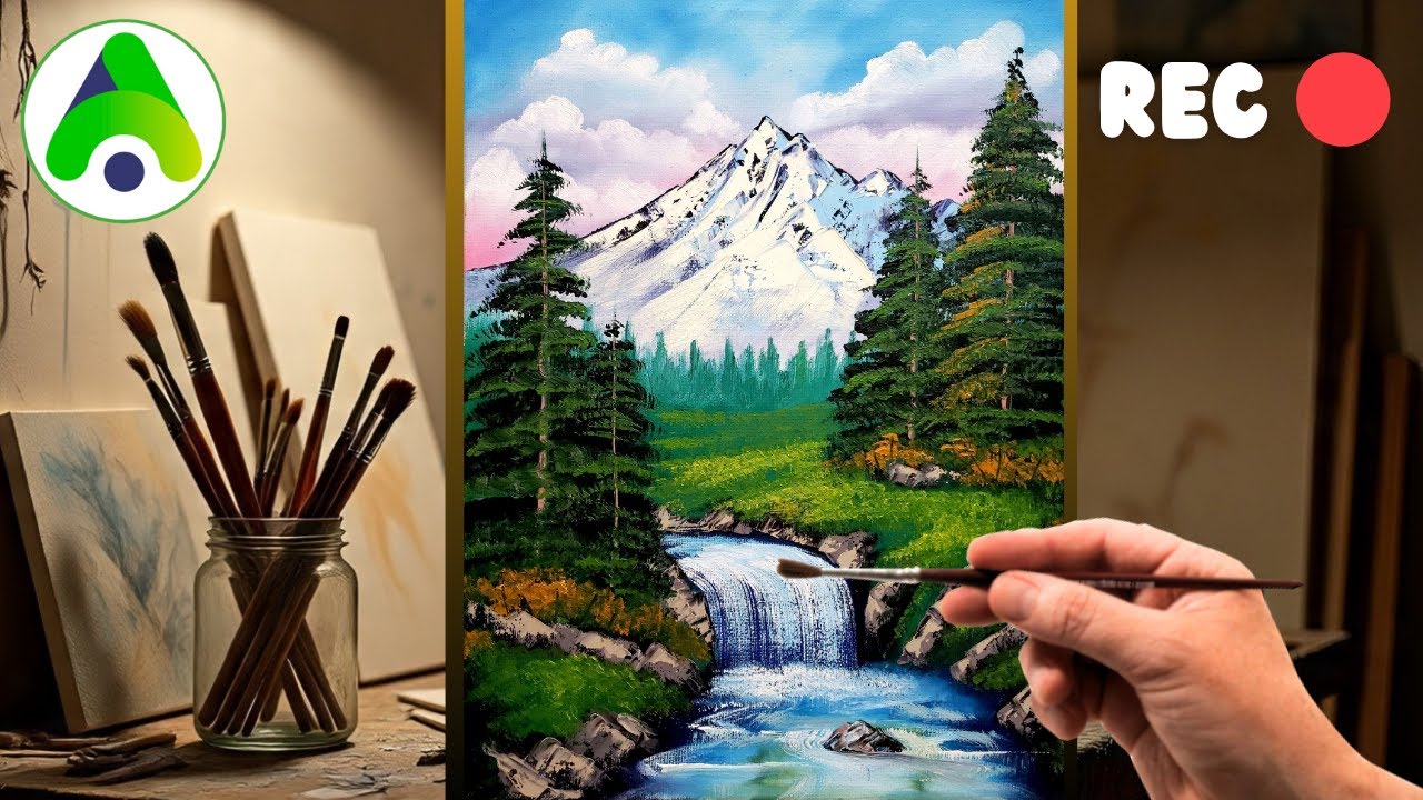 Como Pintar un Paisaje completo con Óleo Paso a Paso