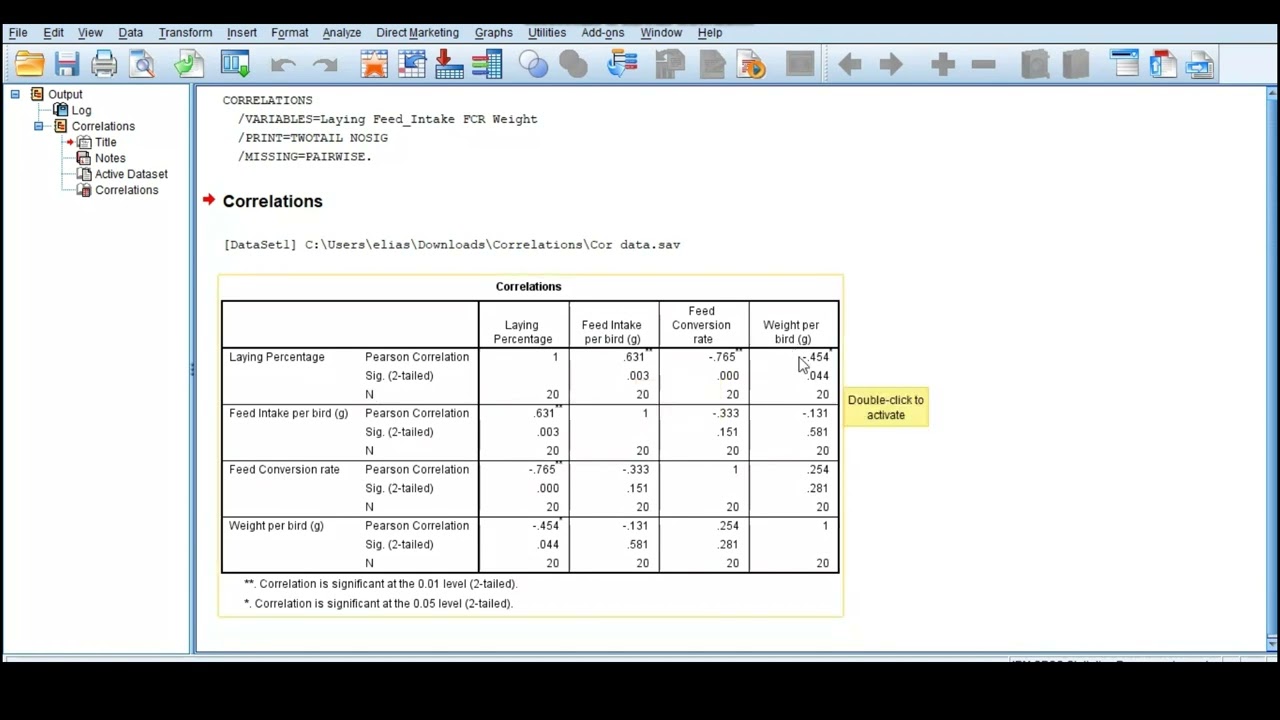 Correlation Analysis in SPSS