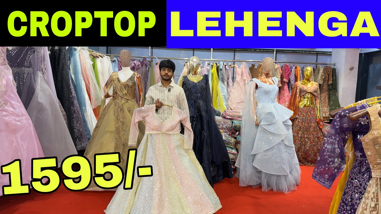 1595/- सुपर सेल Croptop Lehenga in Surat | latest Designs Sale | Wholesale Lehenga Choli market 