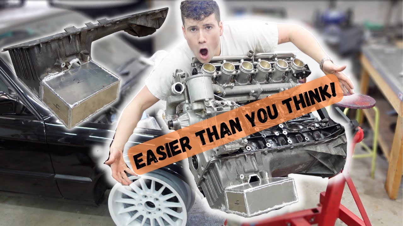 MAKING A CUSTOM OIL PAN FOR MY S54 E30!!! (so much ground clearance)