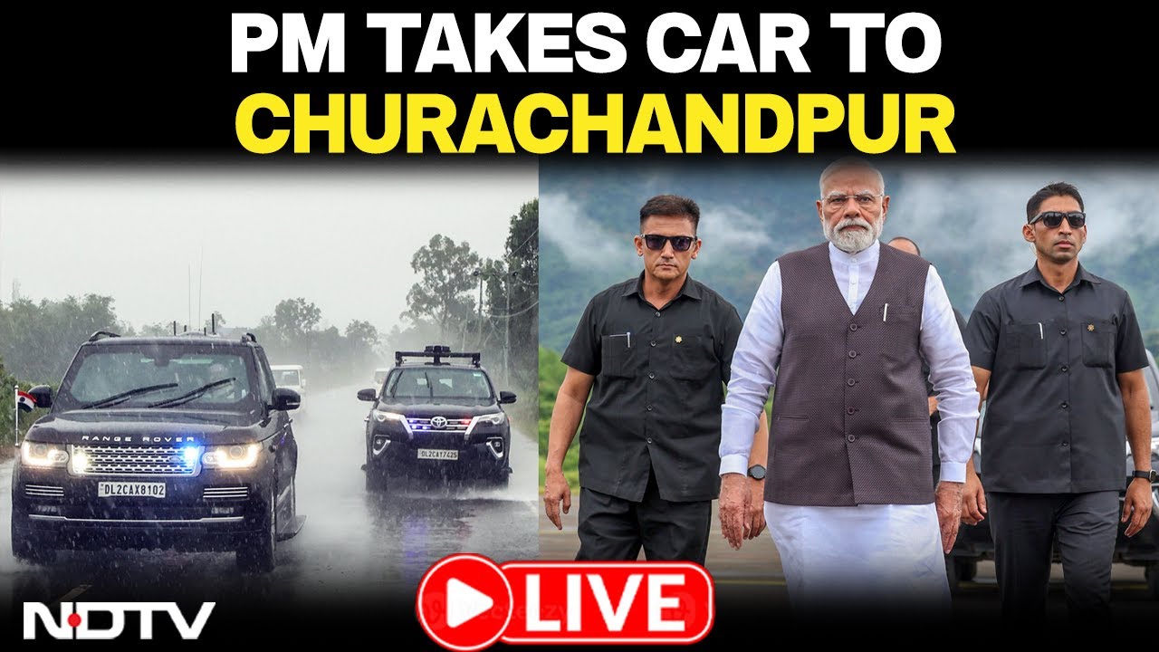 No Helicopter Travel Due To Rain In Manipur, PM Modi Takes Car To Churachandpur | LIVE