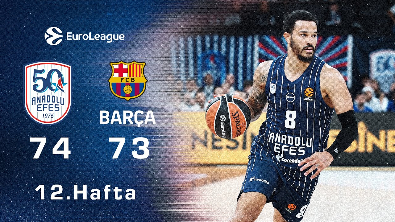 #EuroLeague 12. Hafta Anadolu Efes 74 - 73 FC Barcelona