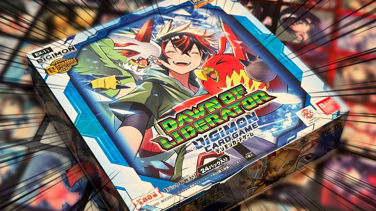 EX11 уже здесь! Распаковка коробки с карточной игрой Digimon Dawn of Liberator.