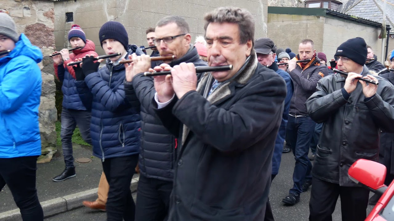 Christmas Morning Walk with the Flute Band, 2018. Starting at Inverallochy.