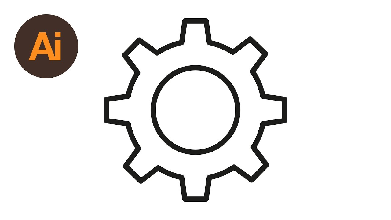 Learn How To Draw a Cog Settings Icon in Adobe Illustrator | Dansky