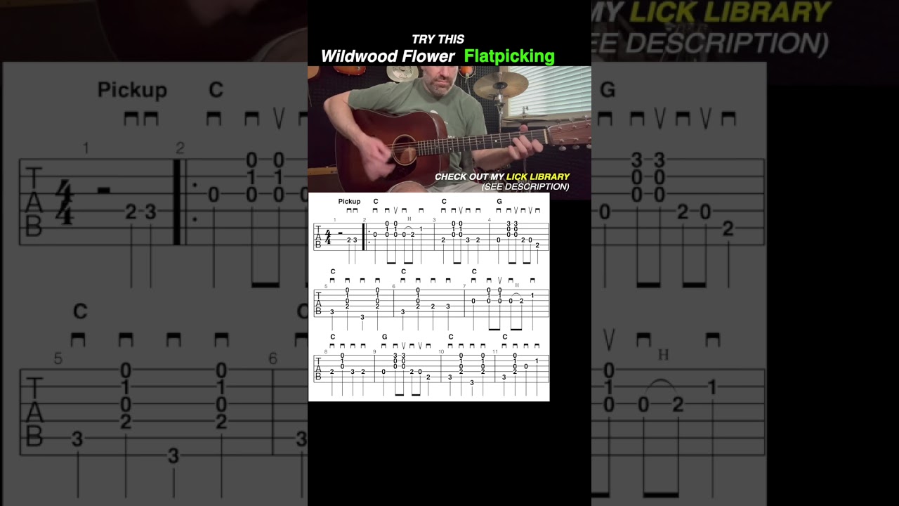 Wildwood Flower, a must learn classic 🎸 guitar lesson with tabs #bluegrass #country #flatpicking