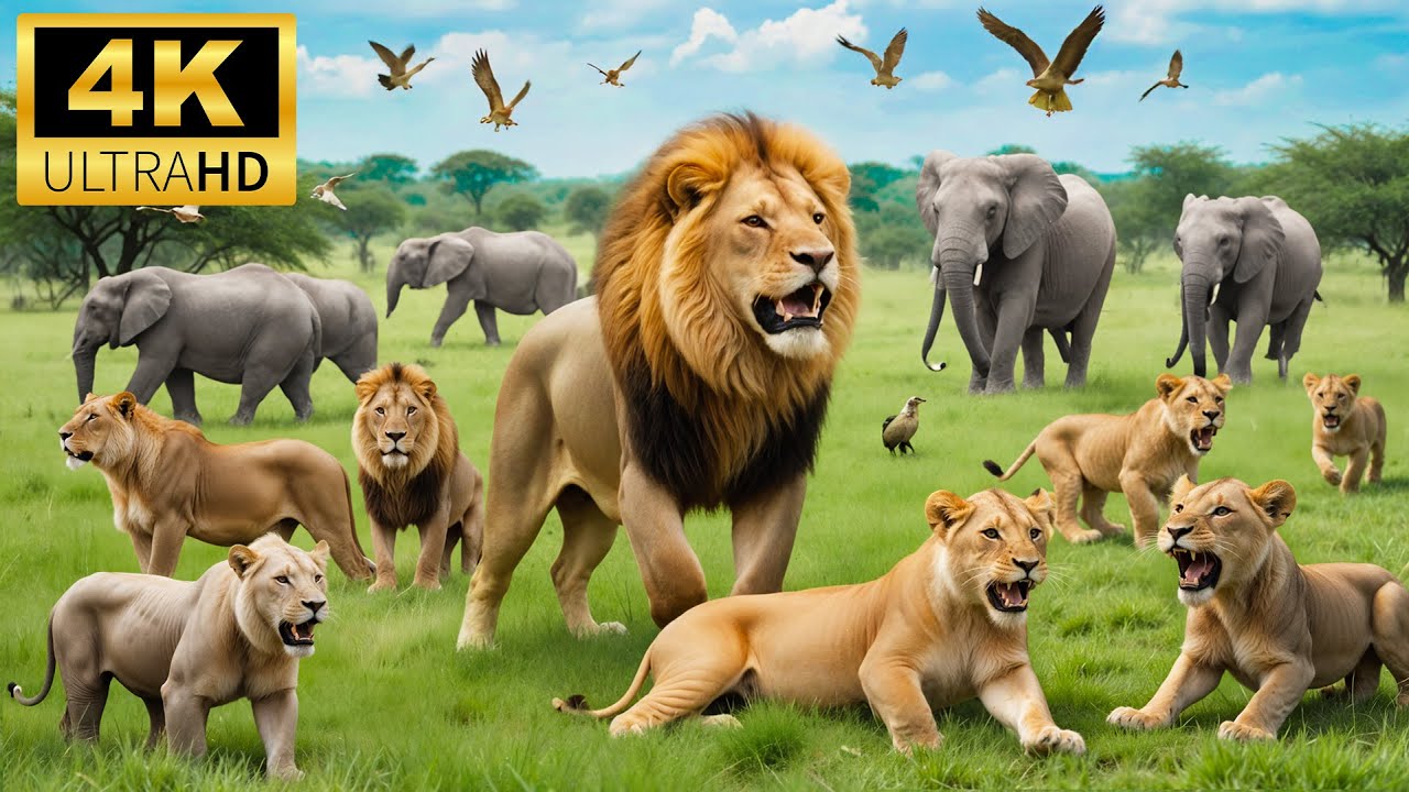Animals Of The World 4K - Scenic Wildlife Film With Calming Music - Relaxing Animals 4K