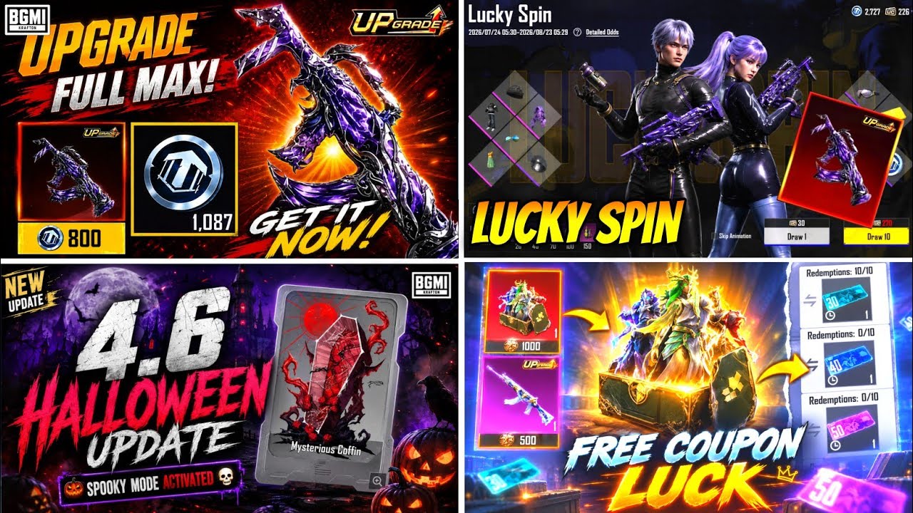 BGMI 😱 FULL MAX GROZA ? LUCKY SPIN | FREE COUPON X-SUIT CRATE OPENING | BGMI 4.6 HALLOWEEN UPDATE