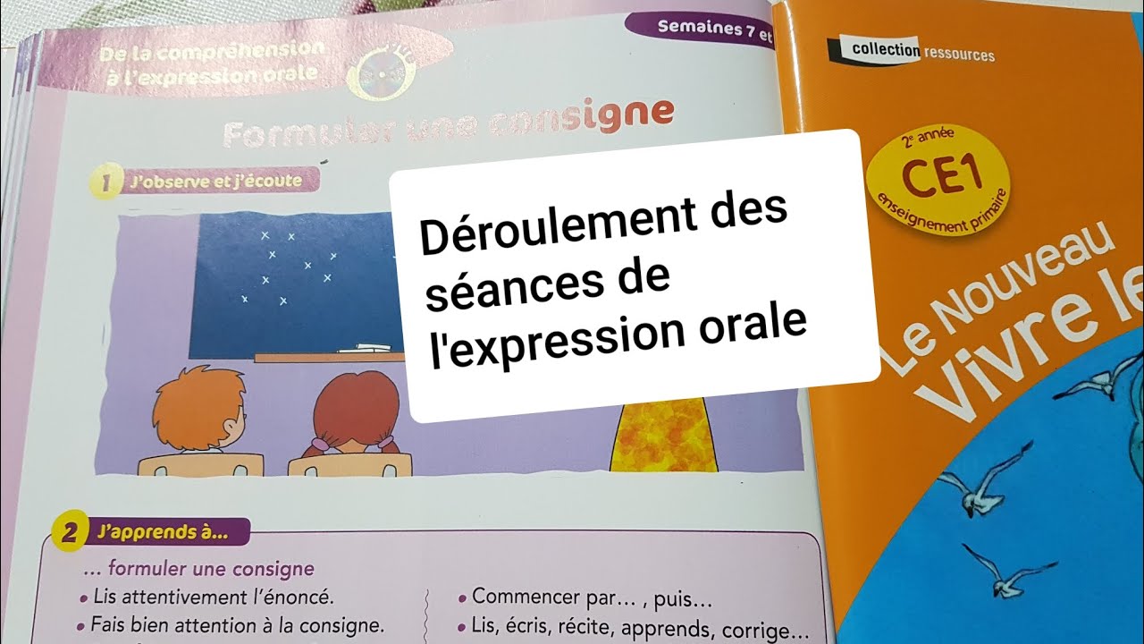 Les étapes du déroulement des séances de l'expression orale. Modèle CE1.