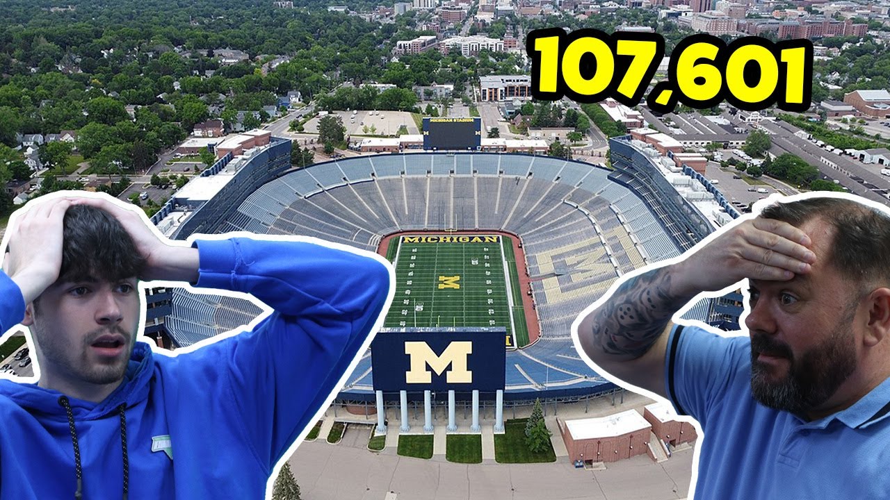 BRITISH FATHER AND SON REACT! 10 BIGGEST College Football Stadiums of 2023!