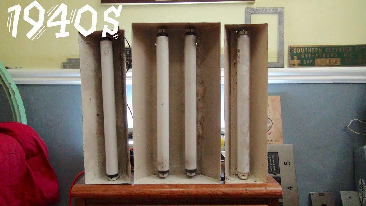 1940s Preheat Fluorescent Light fixtures. One has never been tested