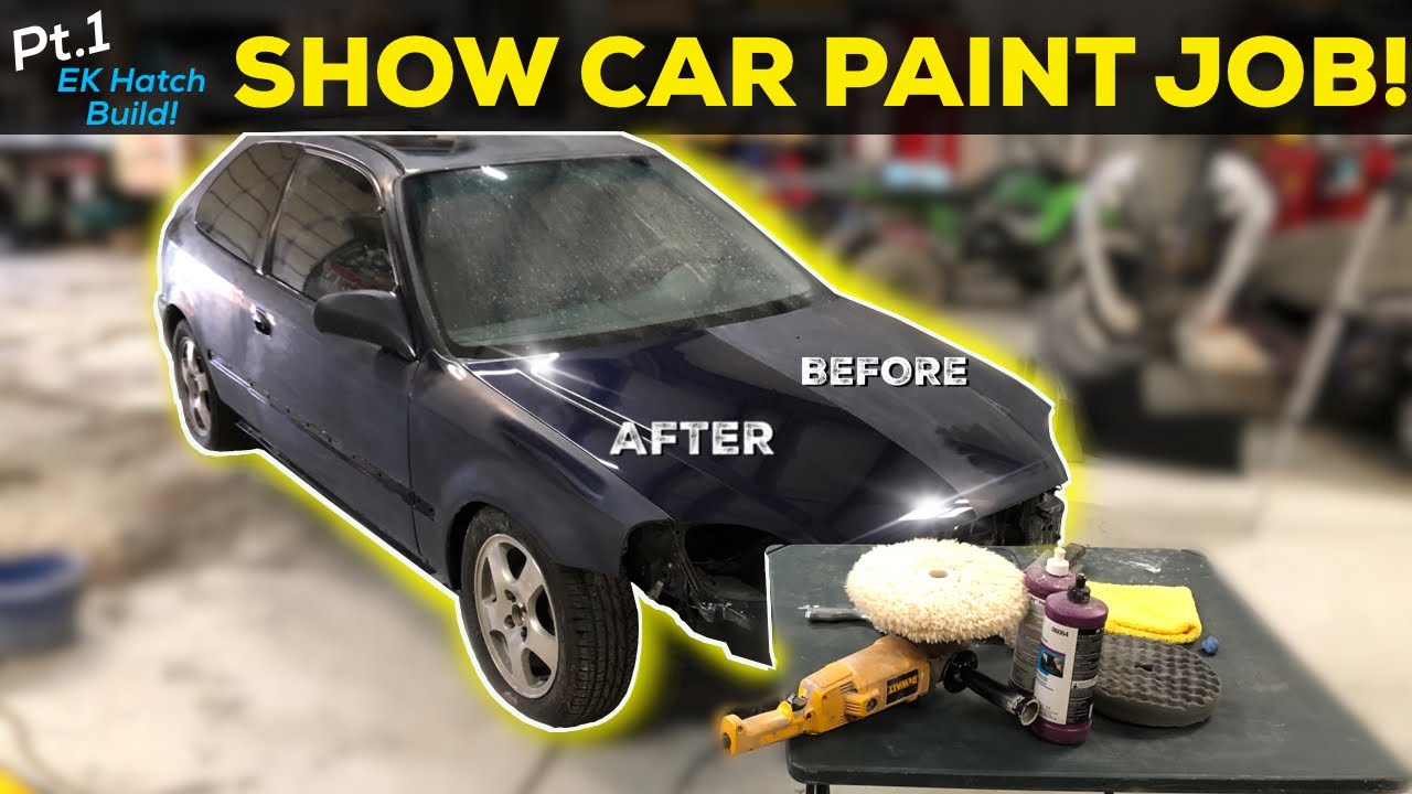 Pt.1 Ek Hatch Build - Full Paint Correction! ( Chill Timelapse )