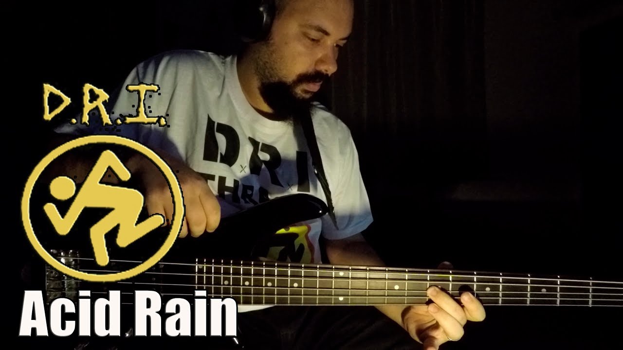 DIRTY ROTTEN IMBECILES - ACID RAIN (BASS Cover + Subtitled LYRICS + Tradução)