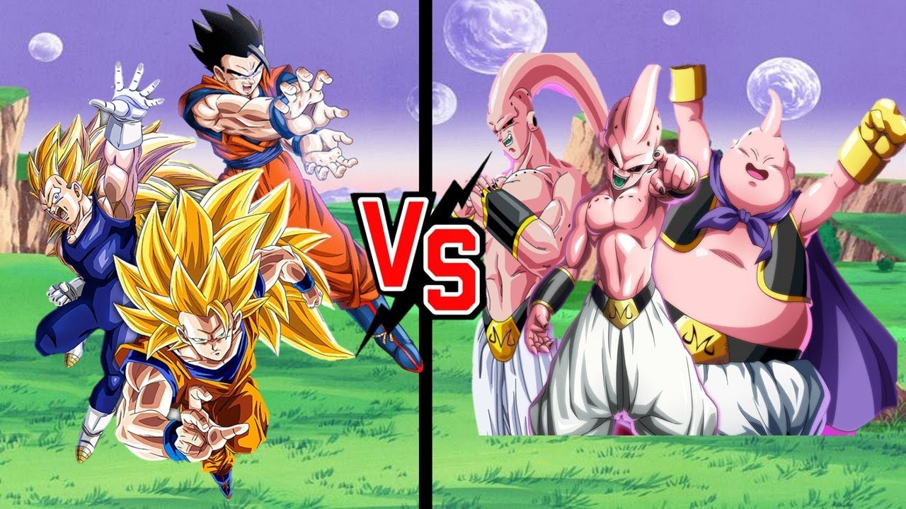 GOKU  Y VEGETA SSJ3 Y GOHAN DEFINITIVO VS TODAS LAS FASES DE MAJIN BUU