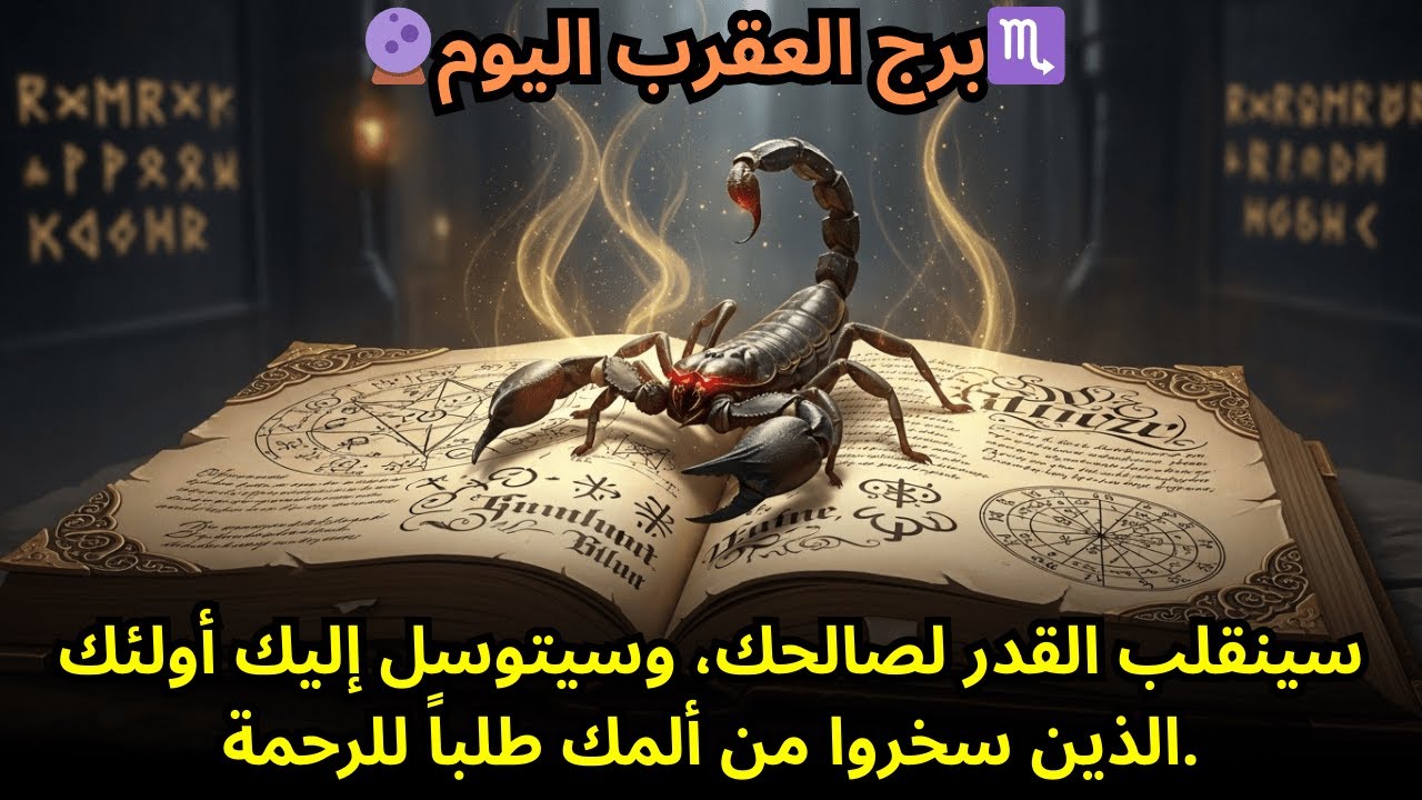 🔮توقعات برج العقرب لليوم: سينقلب القدر لصالحك، وسيتوسل إليك أولئك الذين سخروا من ألمك طلباً للرحمة.
